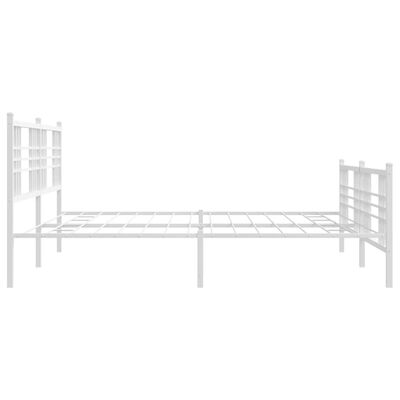 vidaXL Metal Bed Frame without Mattress with Footboard White 180x200 cm Super King