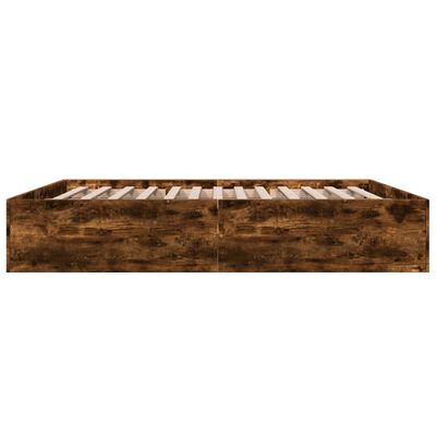 vidaXL Bed Frame without Mattress Smoked Oak 200x200 cm