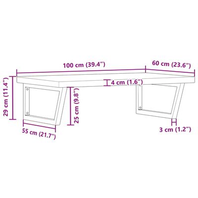 vidaXL Basin Shelf Wall Mounted Steel and Solid Wood Oak