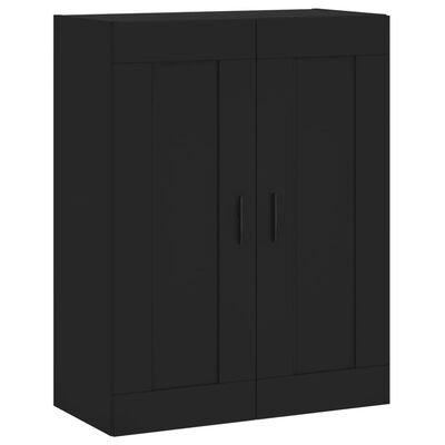 vidaXL Wall Mounted Cabinets 2 pcs Black Engineered Wood