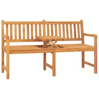 vidaXL 3-Seater Garden Bench with Table 150 cm Solid Teak Wood