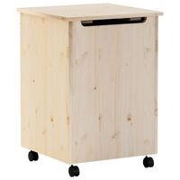 vidaXL Laundry Basket with Wheels RANA 45x45x64 cm Solid Wood Pine