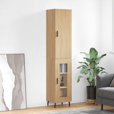 vidaXL Highboard Sonoma Oak 34.5x34x180 cm Engineered Wood