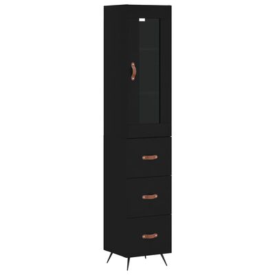 vidaXL Highboard Black 34.5x34x180 cm Engineered Wood