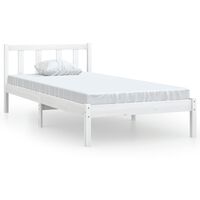 vidaXL Bed Frame without Mattress White Solid Wood 90x200 cm