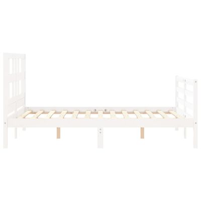 vidaXL Bed Frame without Mattress White 140x190 cm Solid Wood