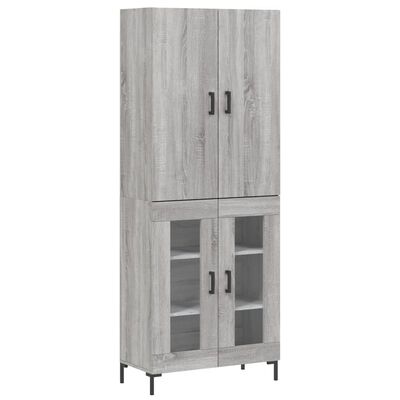 vidaXL Highboard Grey Sonoma 69.5x34x180 cm Engineered Wood