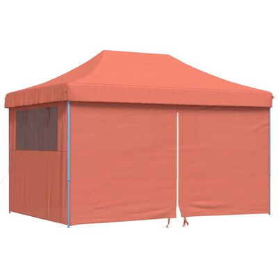 vidaXL Foldable Party Tent Pop-Up with 4 Sidewalls Terracotta