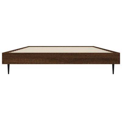 vidaXL Bed Frame without Mattress Brown Oak 90x190 cm Single Engineered Wood