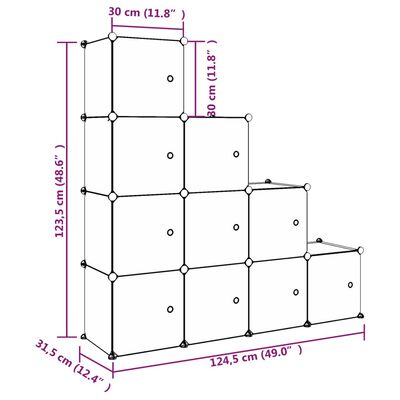 vidaXL Cube Storage Cabinet for Kids with 10 Cubes White PP