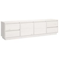 vidaXL TV Cabinet White 176x37x47.5 cm Solid Wood Pine