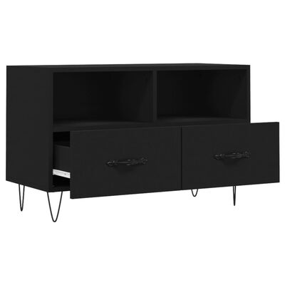 vidaXL TV Cabinet Black 80x36x50 cm Engineered Wood