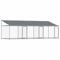 vidaXL Dog Cage with Roof and Doors Grey 6x2x2 m Galvanised Steel