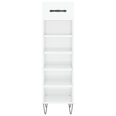 vidaXL Shoe Cabinet High Gloss White 30x35x105 cm Engineered Wood