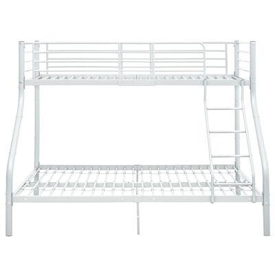 vidaXL Bunk Bed Frame without Mattress White Metal 140x200 cm/90x200 cm