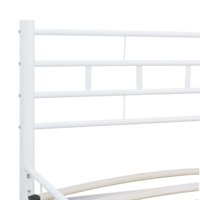 vidaXL Bed Frame White Metal 140x200 cm