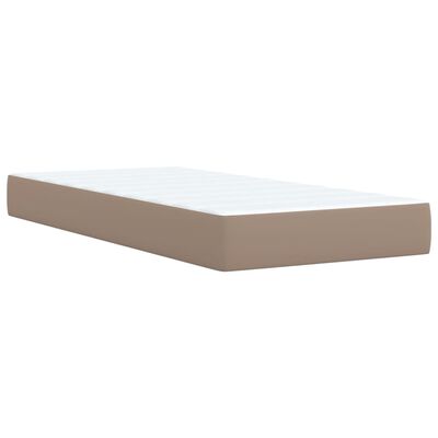 vidaXL Box Spring Bed with Mattress Cappuccino 100x200 cm Faux Leather