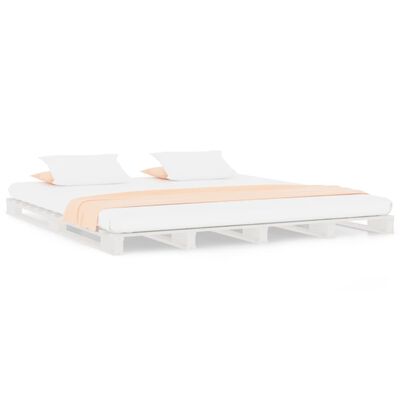 vidaXL Pallet Bed without Mattress White 140x190 cm Solid Wood