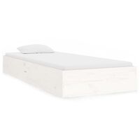 vidaXL Bed Frame without Mattress White Solid Wood 75x190 cm Small Single