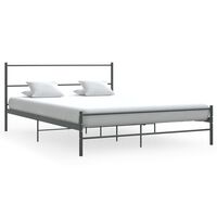 vidaXL Bed Frame without Mattress Grey Metal 140x200 cm