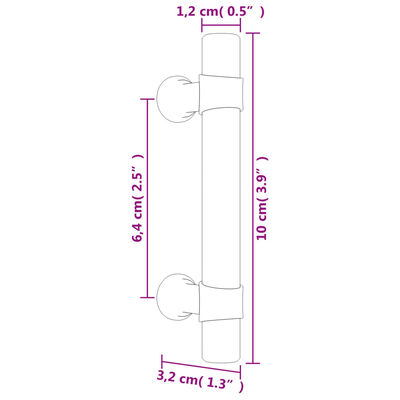 vidaXL Cabinet Handles 20 pcs Bronze 64 mm Stainless Steel