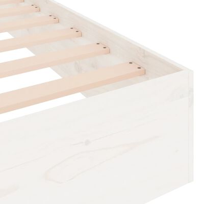 vidaXL Bed Frame without Mattress White Solid Wood 100x200 cm