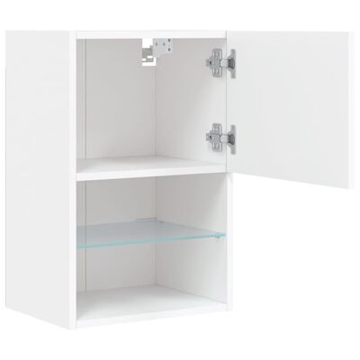 vidaXL TV Cabinet with LED Lights White 40.5x30x60 cm