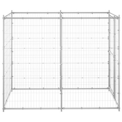 vidaXL Outdoor Dog Kennel Galvanised Steel 110x220x180 cm