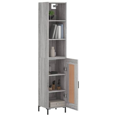 vidaXL Highboard Grey Sonoma 34.5x34x180 cm Engineered Wood