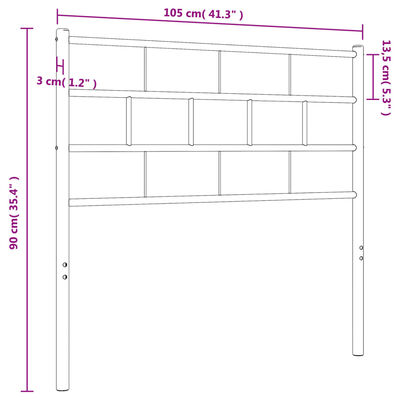 vidaXL Metal Headboard White 100 cm