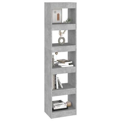 vidaXL Book Cabinet/Room Divider Concrete Grey 40x30x166 cm