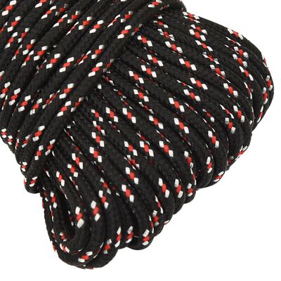 vidaXL Boat Rope Black 3 mm 100 m Polypropylene