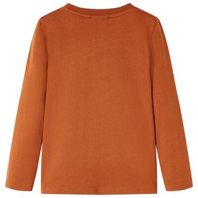 Kids' T-shirt with Long Sleeves Burnt Orange 116