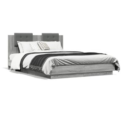 vidaXL Bed Frame without Mattress Grey Sonoma 140x200 cm