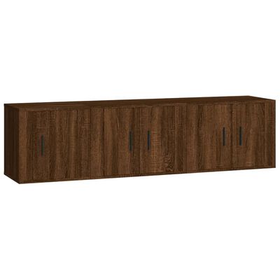 vidaXL 3 Piece TV Cabinet Set Brown Oak Engineered Wood