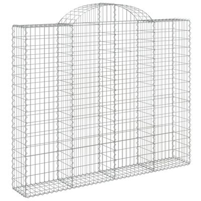 vidaXL Arched Gabion Baskets 2 pcs 200x30x160/180 cm Galvanised Iron