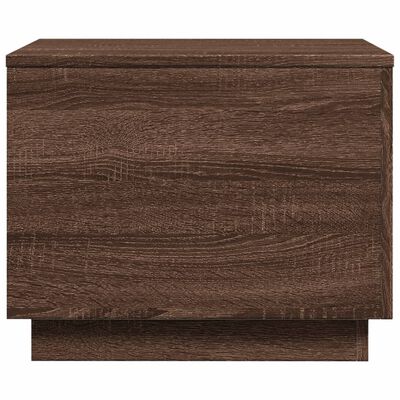 vidaXL Coffee Table with LED Lights Brown Oak 50x50x40 cm