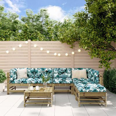 vidaXL 7 Piece Garden Lounge Set Impregnated Wood Pine