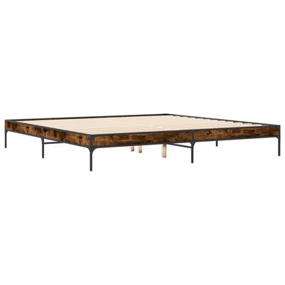 vidaXL Bed Frame without Mattress Smoked Oak 180x200 cm Super King