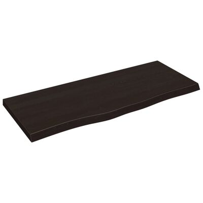 vidaXL Bathroom Countertop Dark Brown 100x40x(2-4) cm Treated Solid Wood