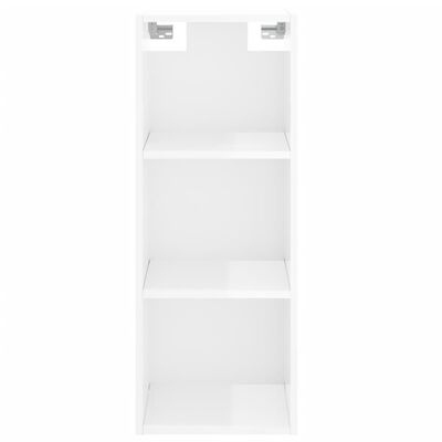 vidaXL Highboard High Gloss White 34.5x34x180 cm Engineered Wood