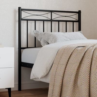 vidaXL Metal Headboard Black 80 cm