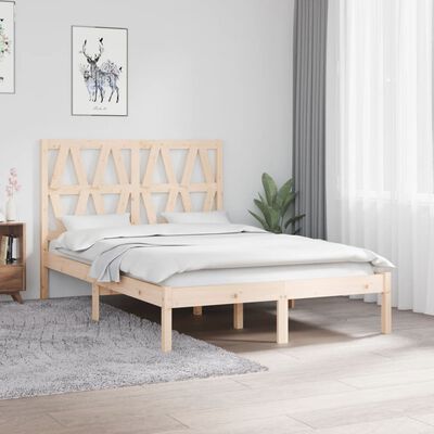 vidaXL Bed Frame without Mattress Solid Wood 120x200 cm (810012+818610)