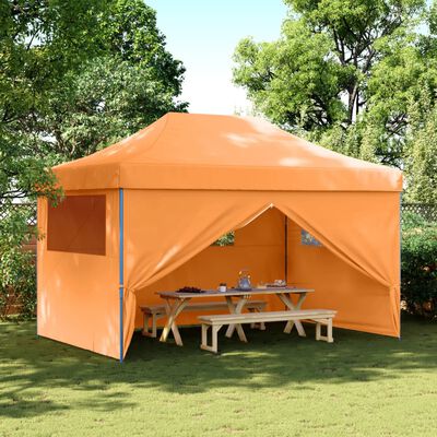 vidaXL Foldable Party Tent Pop-Up with 4 Sidewalls Orange