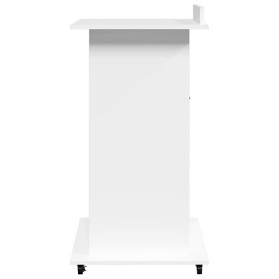 vidaXL Lectern with Wheels & Drawer White 55x55x107 cm Engineered Wood