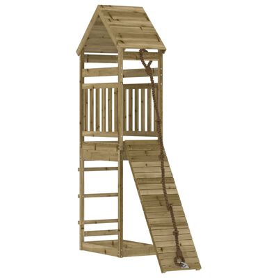 vidaXL Playhouse with Climbing Wall Impregnated Wood Pine