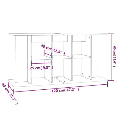 vidaXL Aquarium Stand Sonoma Oak 120x40x60 cm Engineered Wood