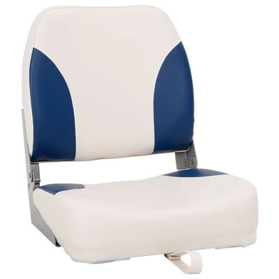 vidaXL 4 Piece Foldable Boat Seat Set Blue and White 41x36x48 cm