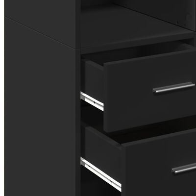 vidaXL Highboard Black 70x42.5x185 cm Engineered Wood