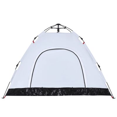 vidaXL Camping Tent 3-Person White Blackout Fabric Quick Release